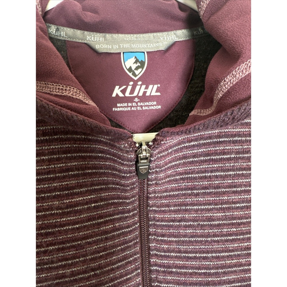 Kuhl Chianti Full‎ Zip Hoody Sweater Jacket Wool Striped Purple Woman Size Small - Picture 4 of 10